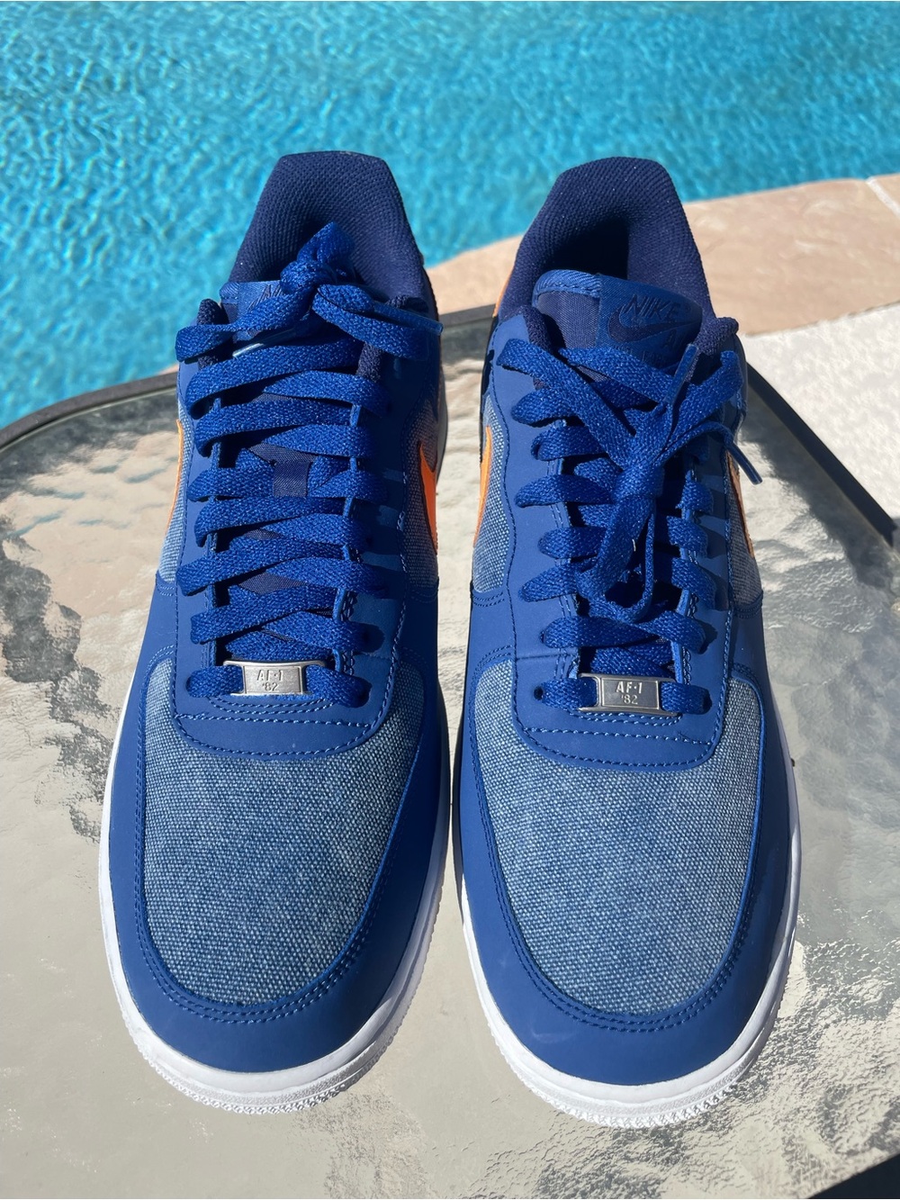 Nike Air Force 1 Low 'Storm Blue Denim' 2012 Vivid Orange 488298-404 Size 11